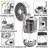 Lampe de camping LED &agrave; chargement solaire portable avec ventilateur r&eacute;glable