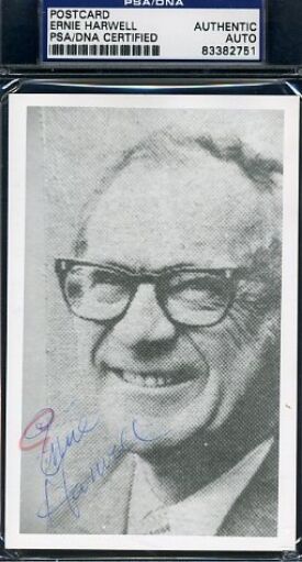 Ernie Harwell Signed Psa/dna Certified Vintage Photo Poster painting Postcard Autograph