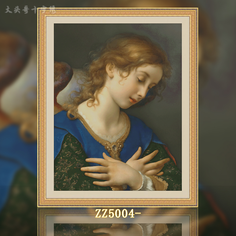 [ZZ5004-Oil Painting Angel Annunciation]  Painting Fairy Cross Stitch
