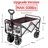 Collapsible Folding Utility Beach Cart Wagon Heavy Duty Large Capacity Fold Wagon Ourdoor Trolley Portable Garden Camping Cart