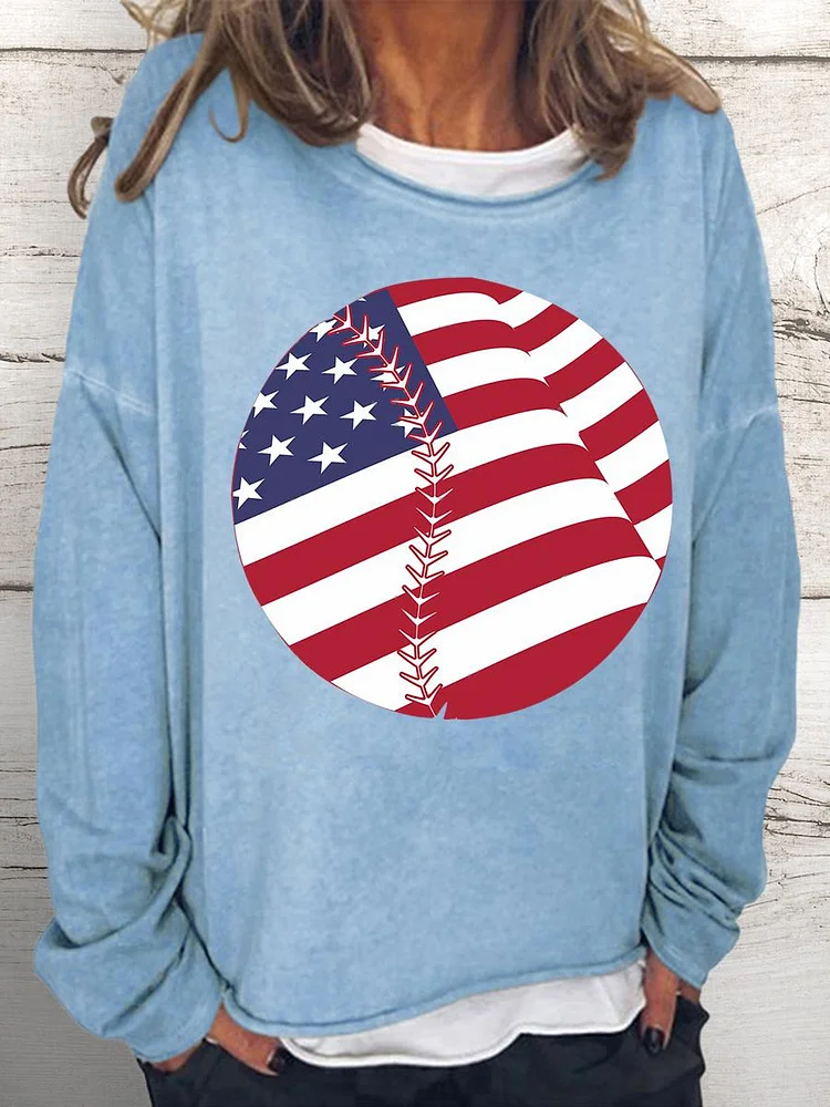 baseball Women Loose Sweatshirt-Annaletters