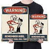 2PCS Warning - Metal Tin Signs Set(8*12Inch/12*16Inch)