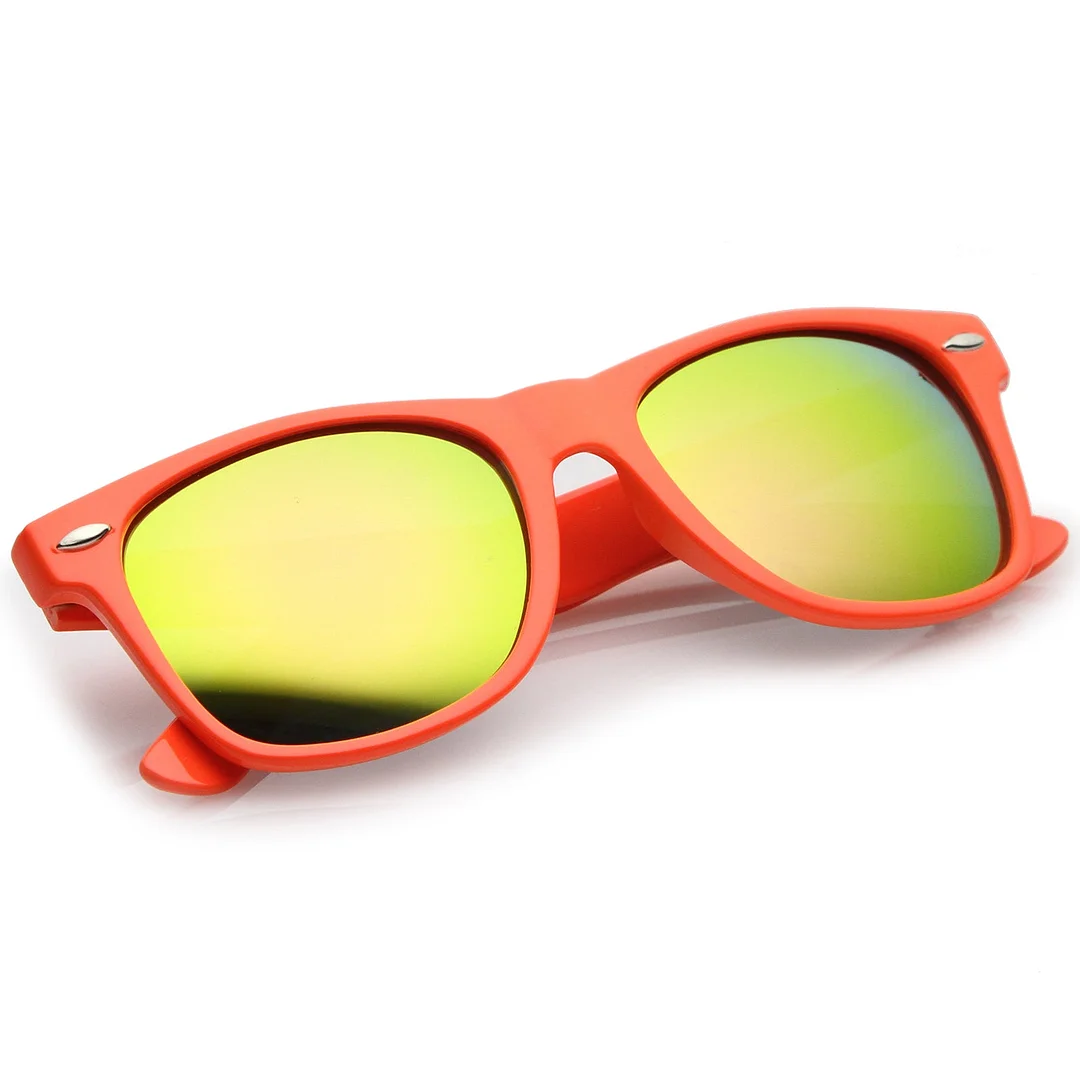 Retro Large Square Colored Mirror Lens Horn Rimmed glasses 55mm