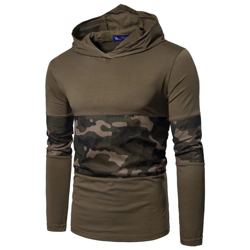 Men's color block hooded breathable sweatshirt / [viawink] /