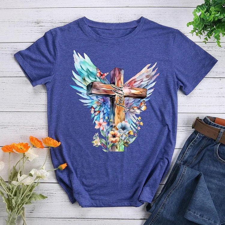 Believe God Round Neck T-shirt-0024727