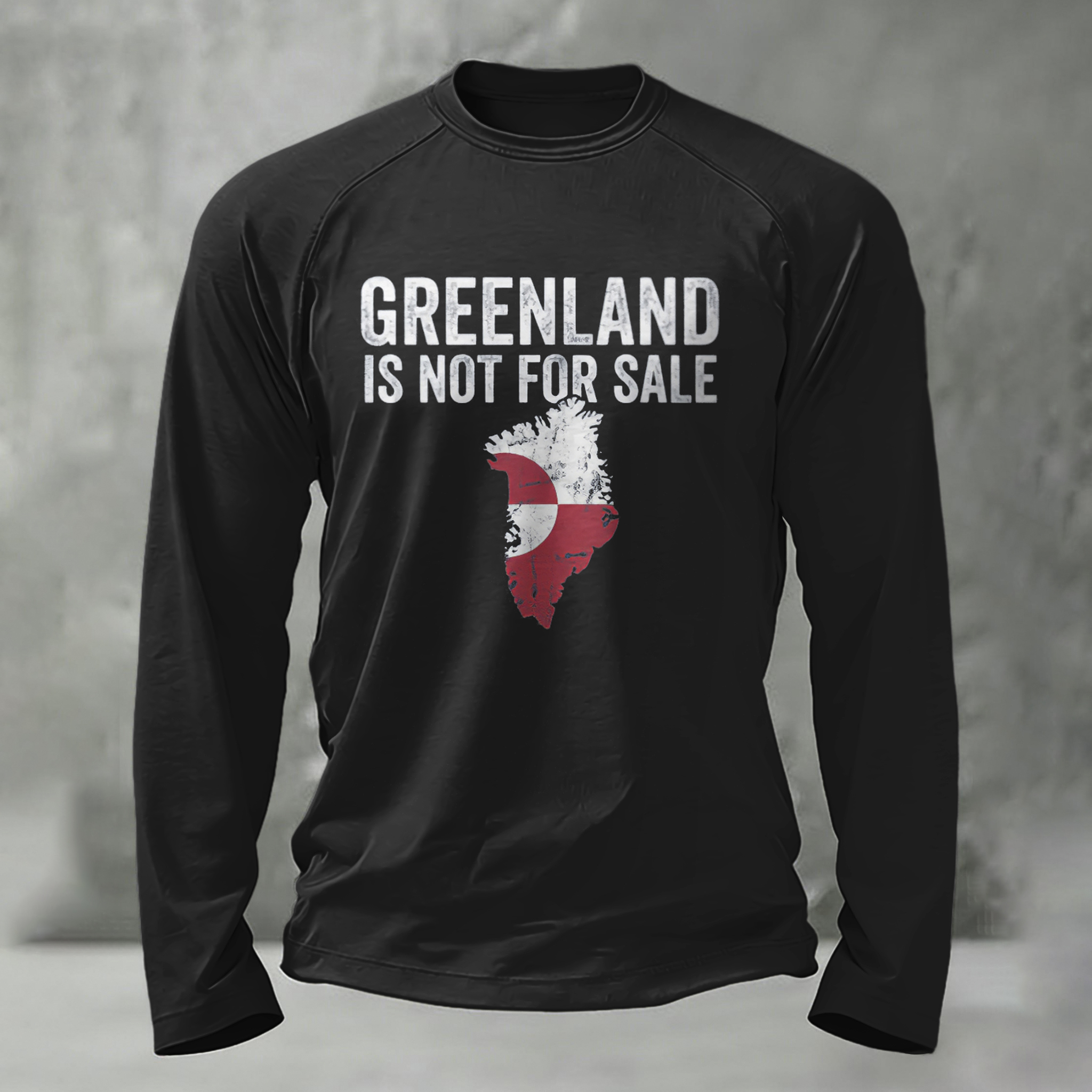Men's Greenland Is Not For Sale Long Sleeve Casual T-shirt artswardrobe