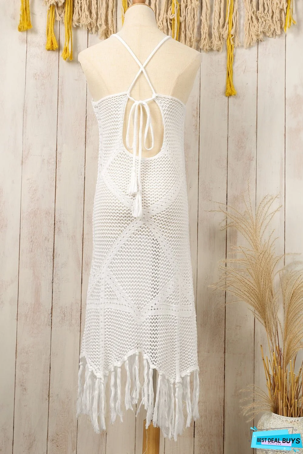 Hollow Tasseled Beach Dress