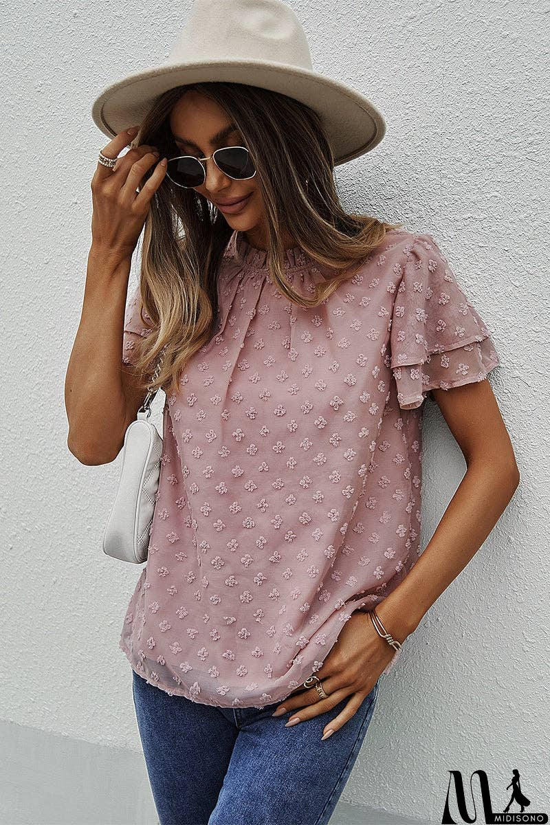 MidiSono - Breathable Comfort Mock Neck Top