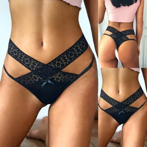 pornhint Pornhint Women's Fashion Casual Sexy Low Waist Bikini Solid Color Thong Panties Brief ?????? New