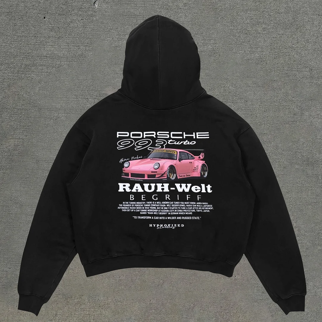 Fashionable personalized printed racing loose hoodie