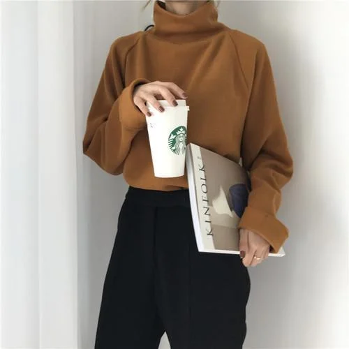 CASUAL TURTLENECK KNITTED SWEATER
