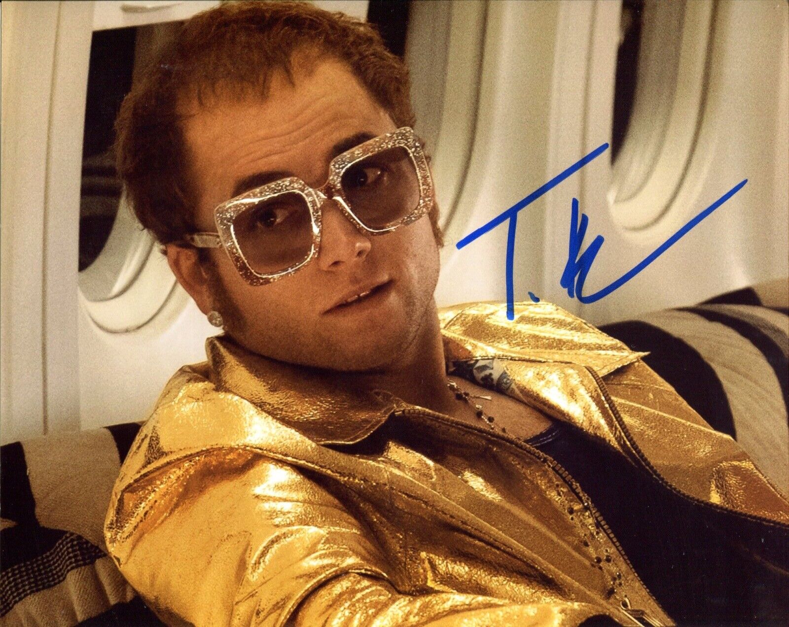 Elton John Rocketman movie Photo Poster painting signed by actor Taron Egerton