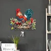 Diamond Painting Wooden Farm Rooster Hooks Rail for Home Decor