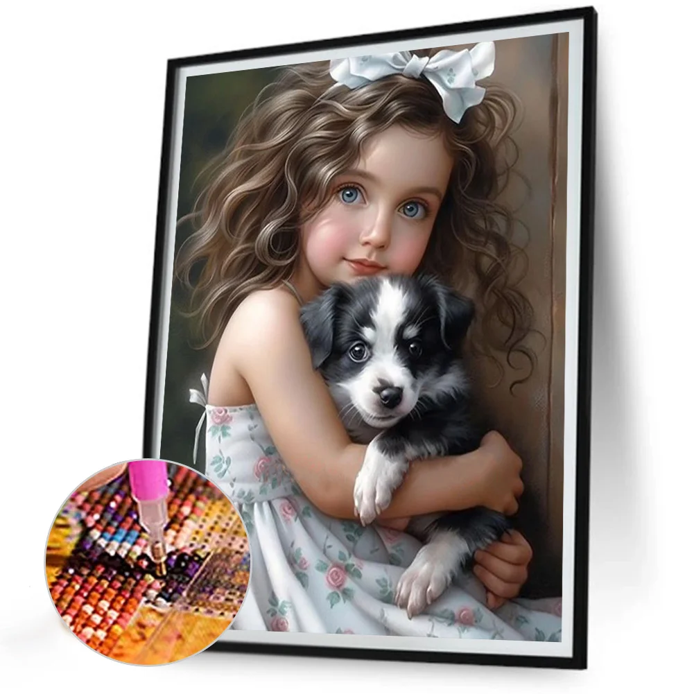 Diamond Painting - Full Round Drill - Sweet Girl(Canvas|30*40cm)