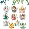 10pcs 2D Flat DIY Diamond Painting Keychain Double Sided Drill Keyrings (Angels)
