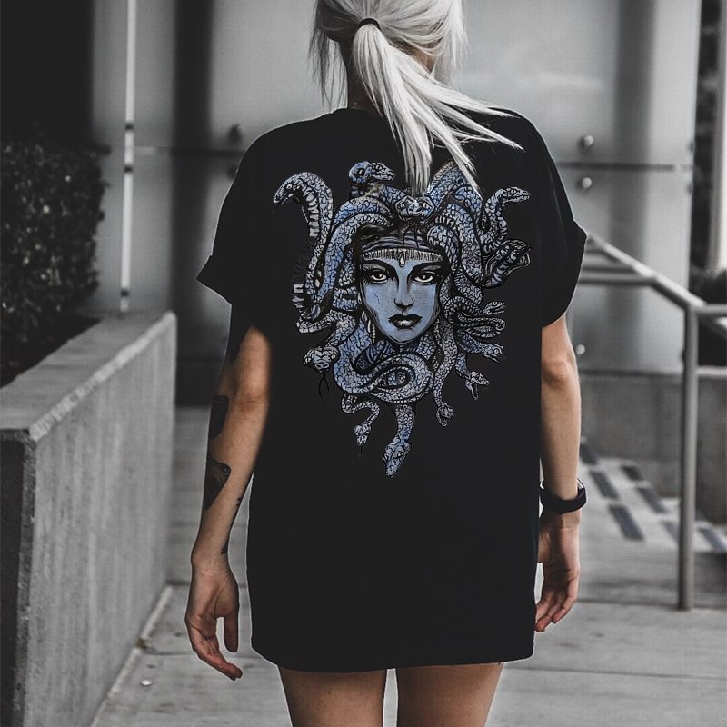 Loose Classic Medusa Printed Women's T-shirt