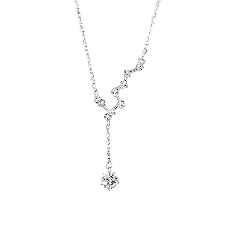 Big Dipper Sterling Silver Necklace with Cubic Zirconia for Woman