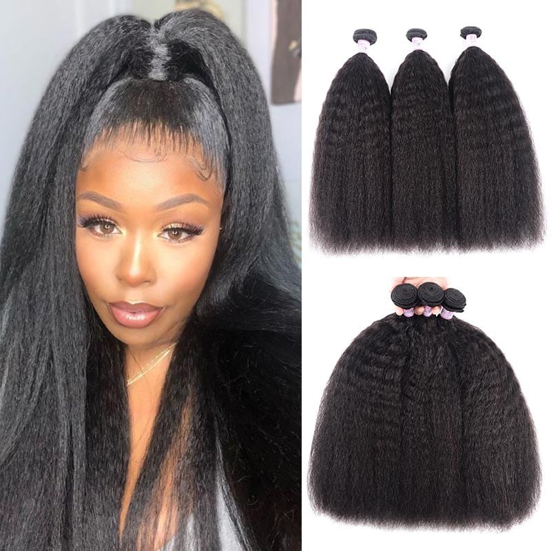 Kinky Straight Hair Brazilian Virgin Hair 4 Bundles High Quality Virgin Human Hair