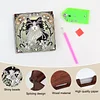 Wooden DIY Black White Cat Diamond Painting Kit Note Box with 160 Papers Gifts