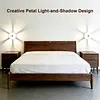 Petal Shape Motion Sensor Wall Light Rechargeable Cordless Wall Sconce 3 Colors Dimmable with Remote for Hallway Living Room Stair Bedroom