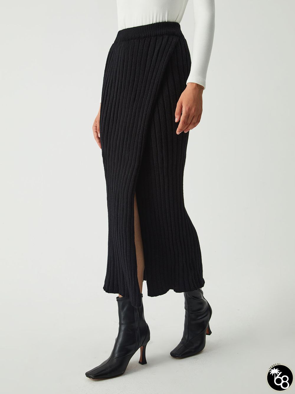 She's Effortless Rib Slit Skirt | 168DEAL