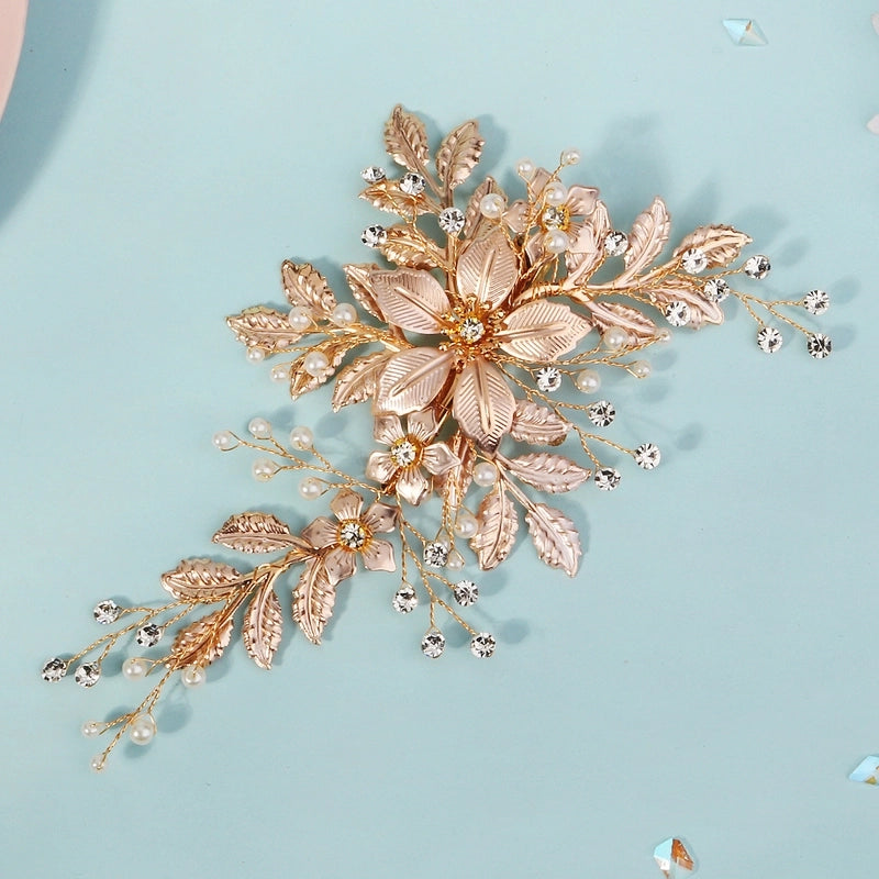 Women’s Pastoral Flower Rhinestone Hair Clip