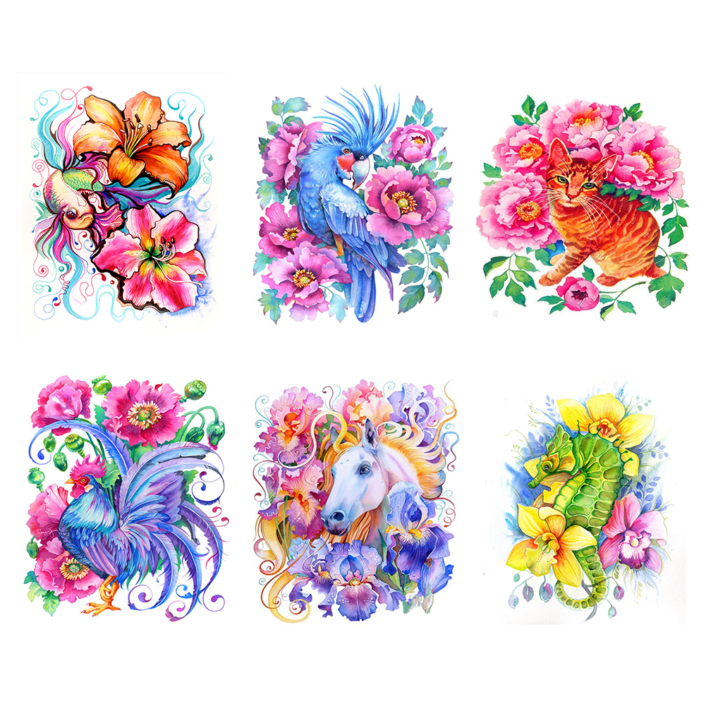 

40*50CM - Paint By Numbers - Animals in Flowers, 06, 501 Original