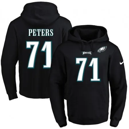 Eagles #71 Jason Peters Black Name & Number Pullover NFL Hoodie