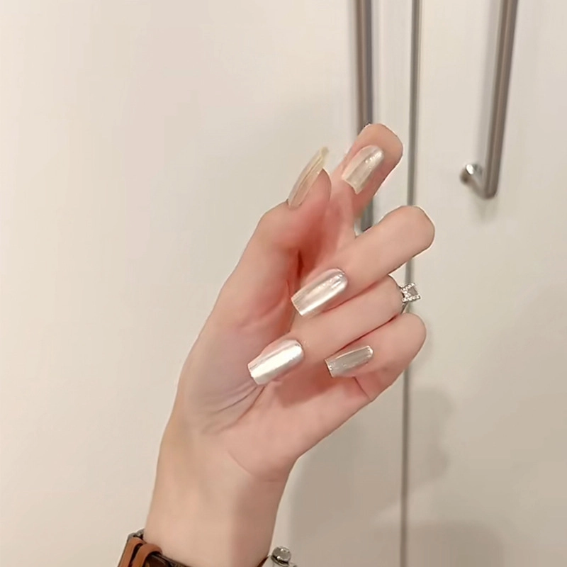 Wear Nail Beauty Nail Piece TikTok Hot Blush Gradient Butterfly Nail Sticker Finished Detachable Fake Nail