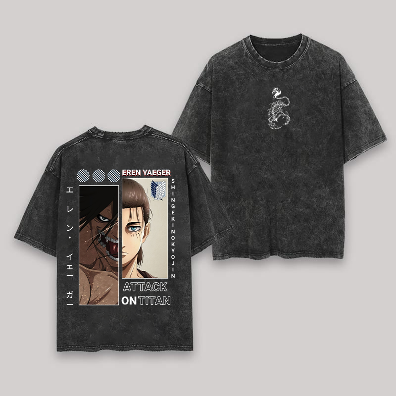 Attack On Titan Oversize Washed T-Shirt