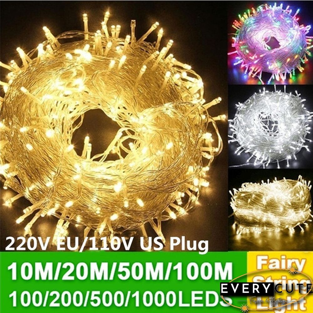 New Arrival 8 Modes Christmas Fairy Light Outdoor Waterproof AC 220V/110V 50M/20M/10M 500/200/100LED Fairy LED String Light Chirstmas String Garland For Xmas Wedding Christmas Party Holiday
