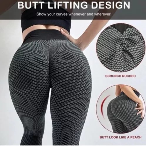 pornhint Pornhint Women??s High Waist Honeycomb Butt Lifting Anti-Cellulite Leggings/Size Medium US New