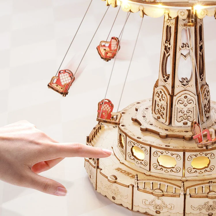 Puzzle Mécanique 3D Bois - Boîte à musique - Carrousel romantique