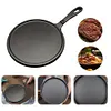 Cast Iron Round Griddle Nonstick Flat Skillet for Camping Indoor Outdoor Cooking