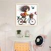 Girls Bicycle-11CT Stamped Cross Stitch 40*40cm/15.75*15.75in