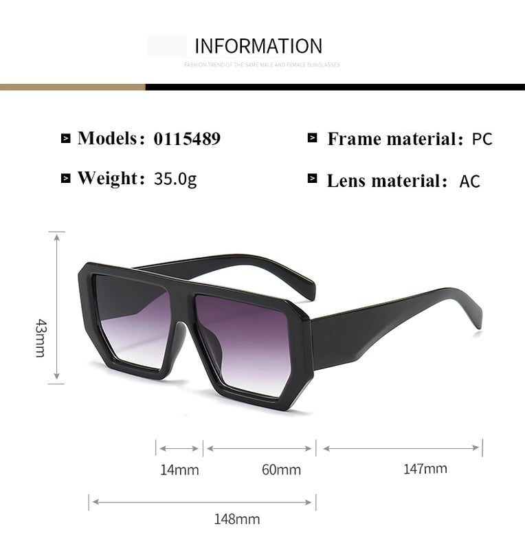 Elegant Minimalist Sunglasses Pc Square Full Frame Women’s Sunglasses