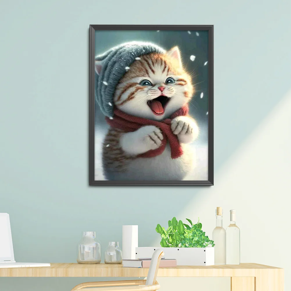 Full Round Diamond Painting 30*40cm - Cute Cat
