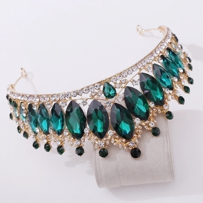 Retro Crown Alloy Inlay Crystal Rhinestones Crown 1 Piece