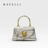 BAFELLI 2024 WOMEN'S NEW BAG ORIGINAL DESIGNER LUXURY BRAND CAT CASUAL STYLE TREND PURSE CROCODILE LEATHER HANDBAGS