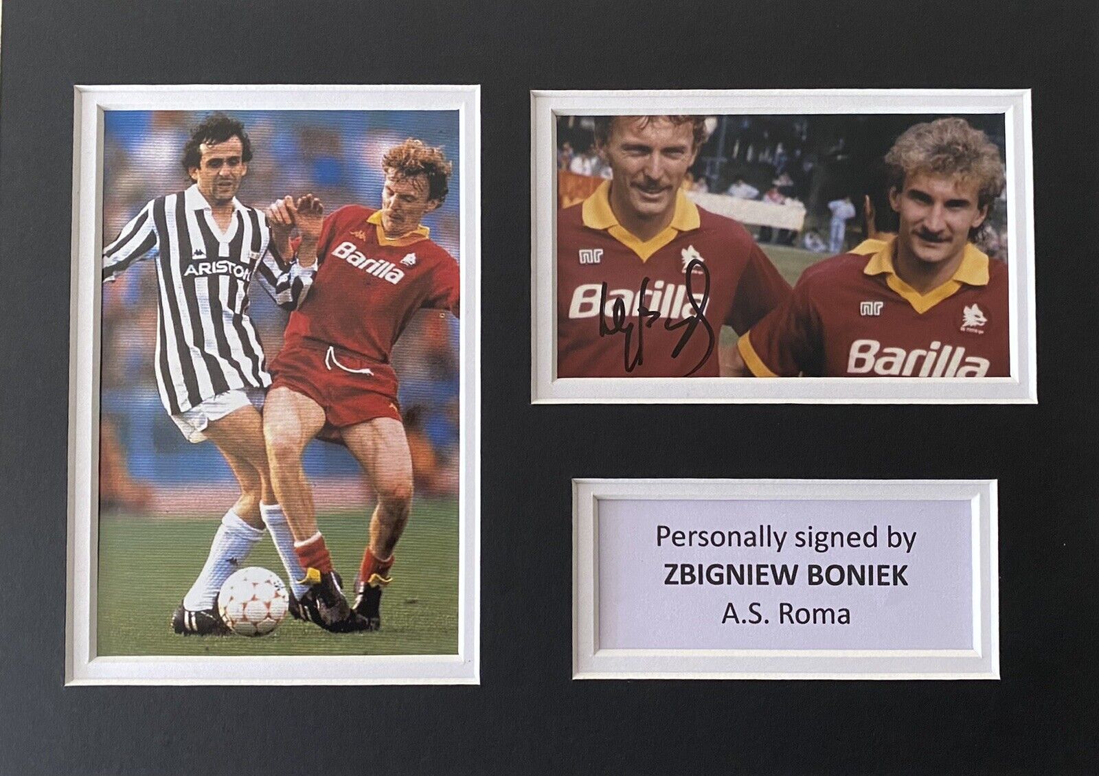 Zbigniew Boniek Genuine Signed A.S Roma Photo Poster painting In A4 Mount Display, Exact Proof