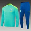 Joyfball 2024/2025 Brazil Half-Pull Training Suit Light Green Football Shirt 1:1 Thai Quality