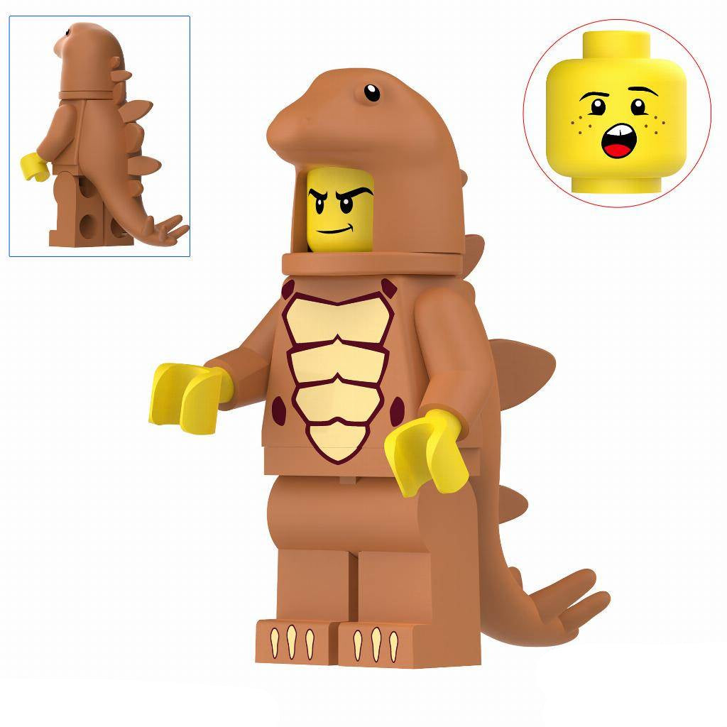 Brown Stegosaurus Costumed Fan Custom Minifigure Minifigure Bricks monstertoys