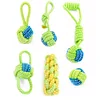 Dog Toy Dog Chews Cotton Rope Knot Ball Grinding Teeth odontoprisis Pet Toys Lar Outdoor Traning Fun Playing Green Rope Ball Toy