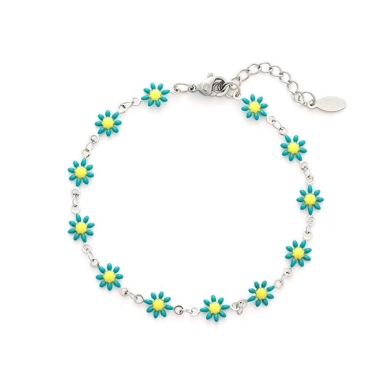 Cute Flower Stainless Steel 18K Gold Plated None Bracelets In Bulk
