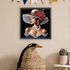 Red Flower Hat Beauty-Special Shaped Diamond Painting