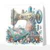 (Pre-Framed)Sewing Mechine-Special Shape Diamond Painting Kit(25x25cm)