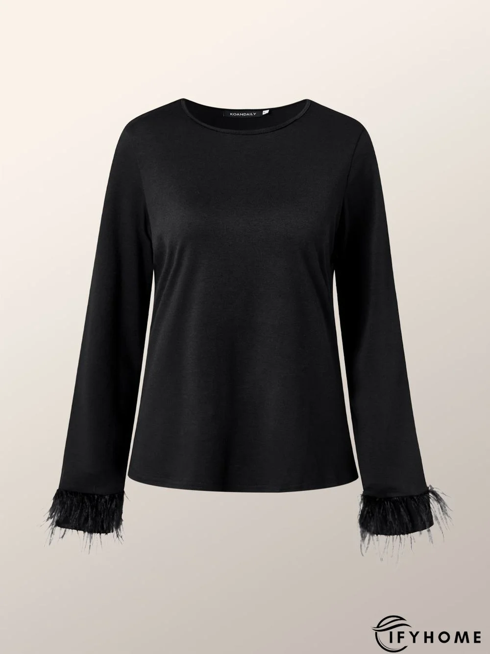 Casual Simple Elegant Crew Neck Simple Plain  Top | IFYHOME
