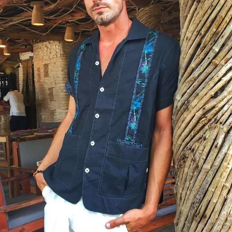 Men's Vintage Floral Webbing Shirt 3b68
