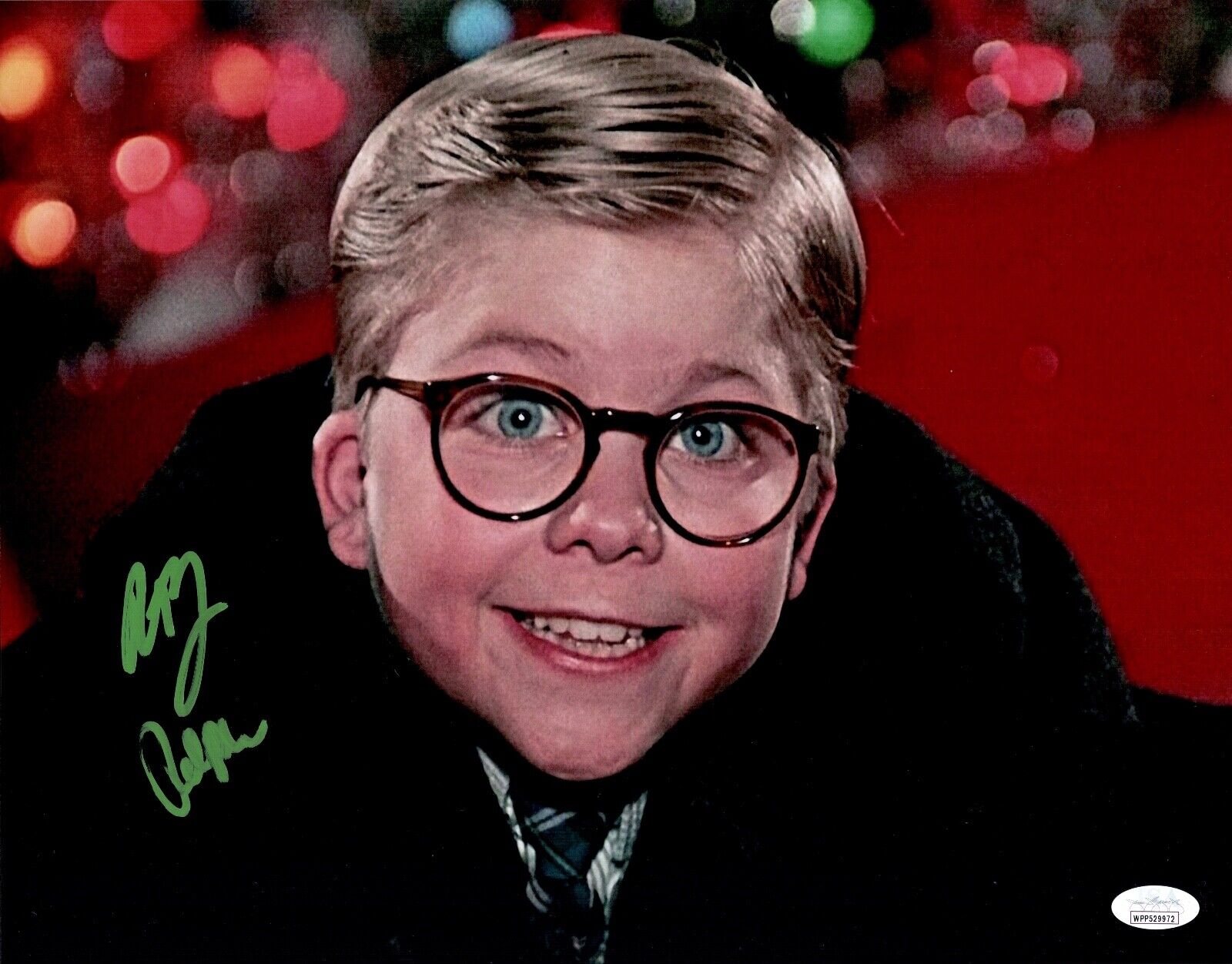 PETER BILLINGSLEY Signed 11x14 A CHRISTMAS STORY Photo Poster painting WITNESS Autograph JSA COA