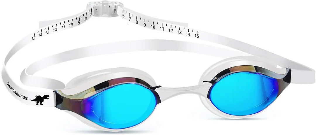 Swim Goggles, Swimming Goggles,4 Sizes Nose Bridge UV Protection Mirrored Lens No Leaking Anti Fog Anti-Glare,Triathlon